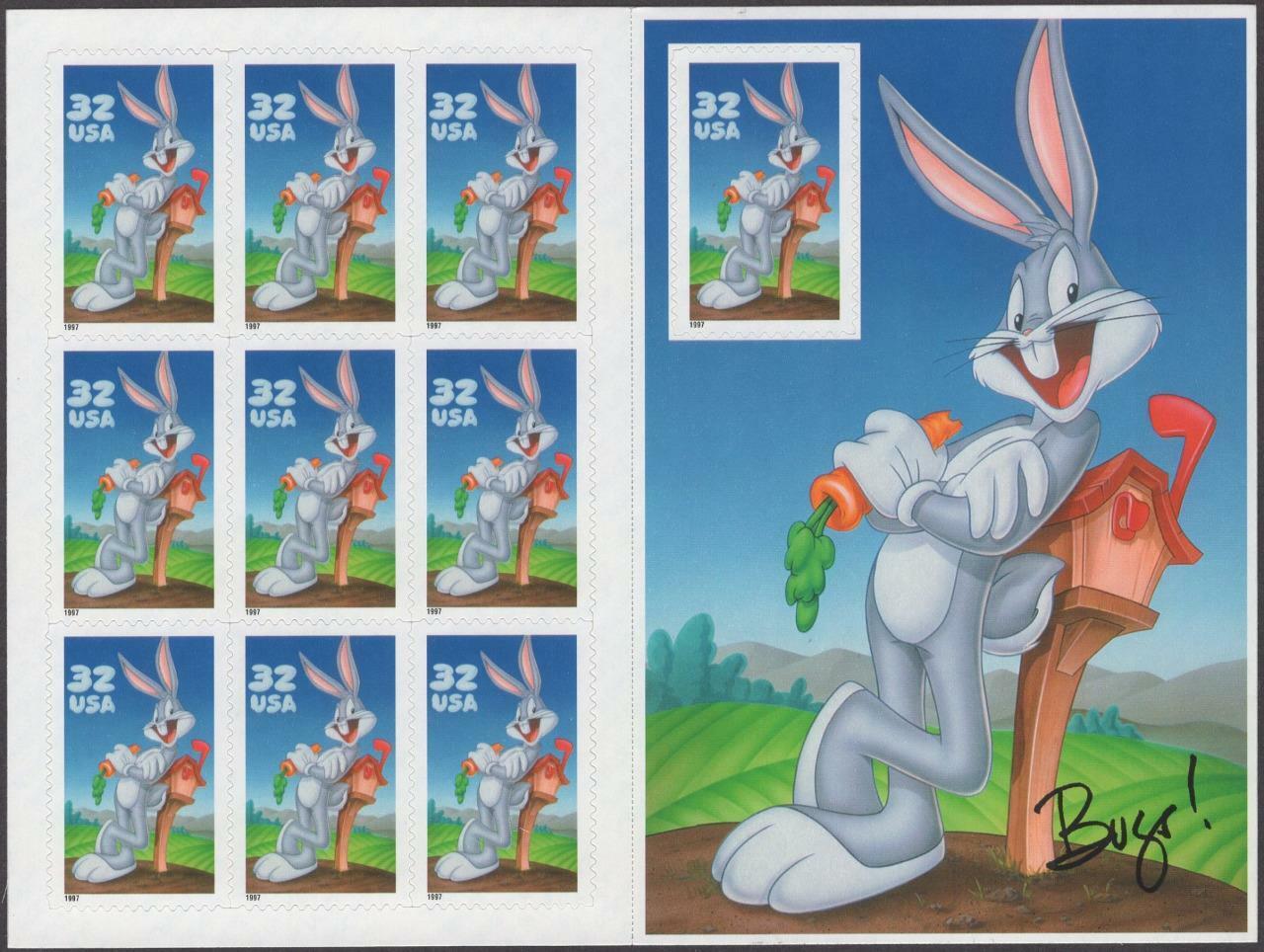 1997 Bugs Bunny Looney Tunes Sheet Of 10 32c Postage Stamps - MNH, OG Scott # 3137 - (CW58)
