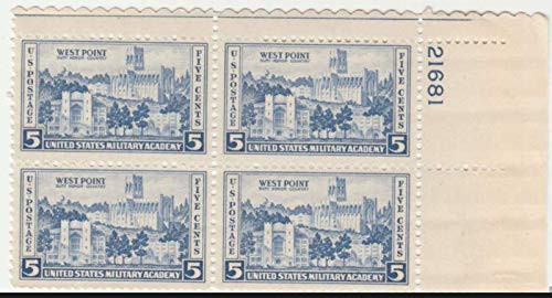 1936 West Point Military Academy Plate Block of 4 5c Postage Stamps - Scott 789 - MNH,OG