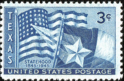1945 Texas Statehood Single 3c Postage Stamp - Scott 938 - MNH,OG