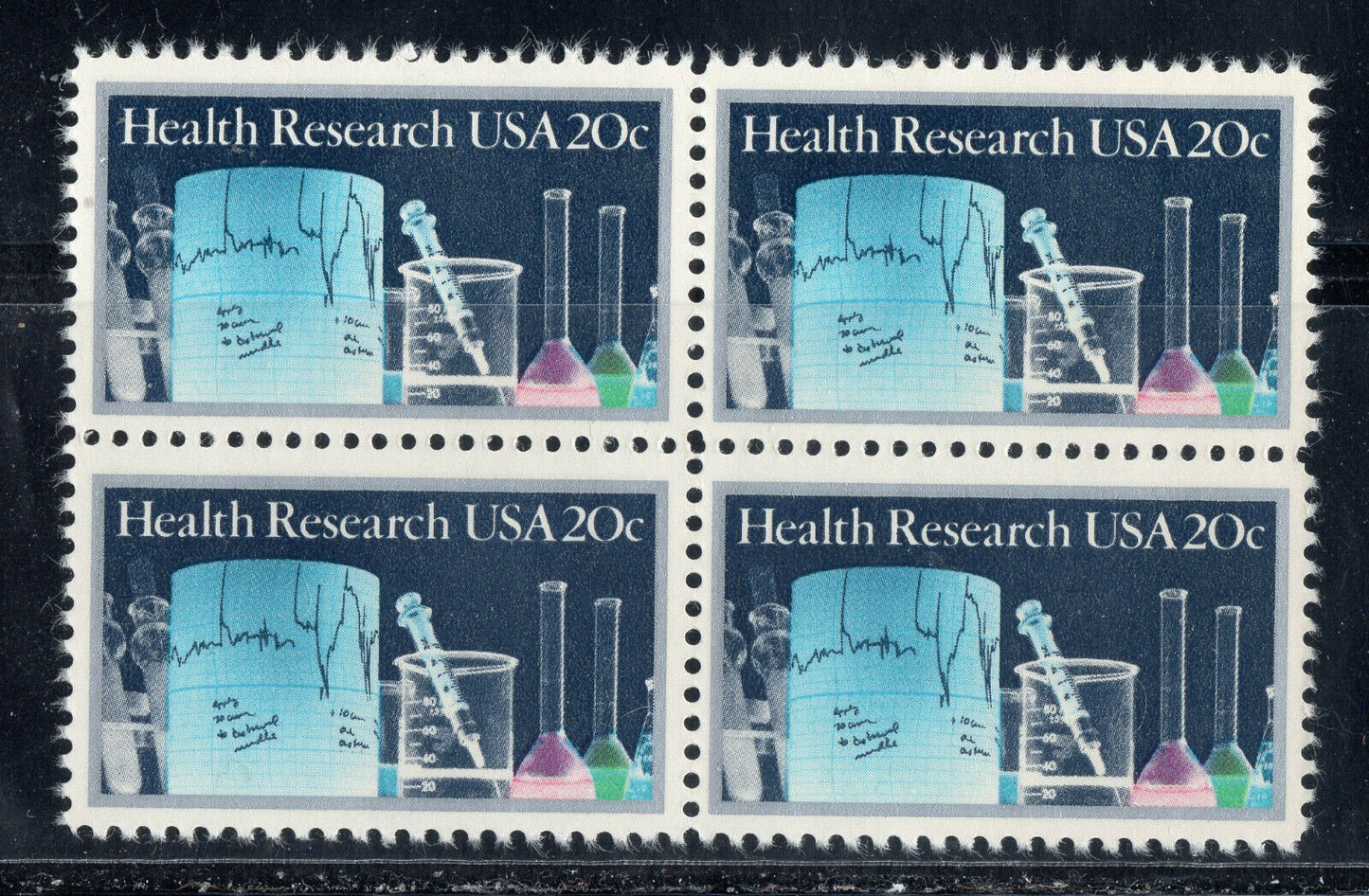 1984 Health Research Block Of 4 20c Postage Stamps - Scott 2087 - MNH, OG -CW33b