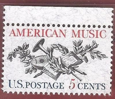 1964 American Music Single 5c Postage Stamps - Scott 1252 - MNH,OG