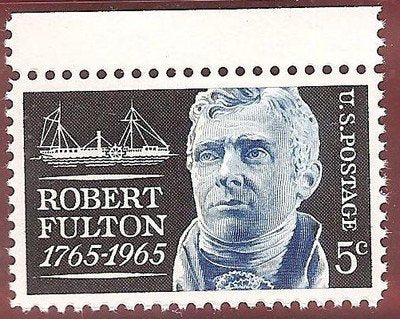 1965 Robert Fulton Single 5c Postage Stamp - Scott 1270 - MNH,OG