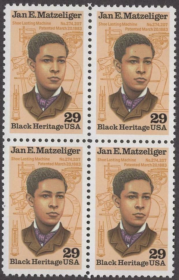 1991 - Jan E. Matzeliger Block Of 4 29c Postage Stamps - MNH - Scott 2567 - CW393a