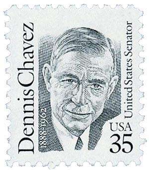 1991 Dennis Chavez Single 35c Postage Stamp - Scott 2186 - MNH,OG