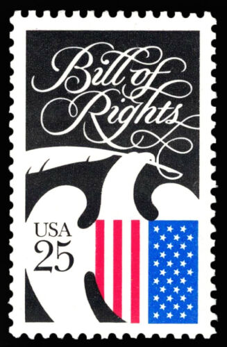 1989 Bill Of Rights Single 25c Postage Stamp - Scott 2421 - MNH - CW461b