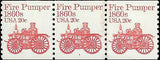 VEGAS - 1981-84 Scott 1908 Fire Pumper - Coil Line Triplet - Plate 1, MNH, OG -EZ8