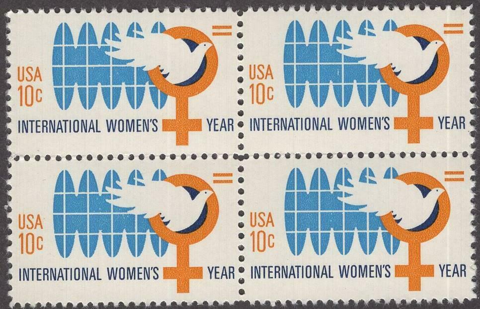 1975 International Women's Year Block of 4 Postage Stamps - MNH, OG - Scott 1571