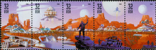 1998 Space Discovery Strip Of 5 32c Postage Stamps - Scott 3238-3242 - MNH - CW42a