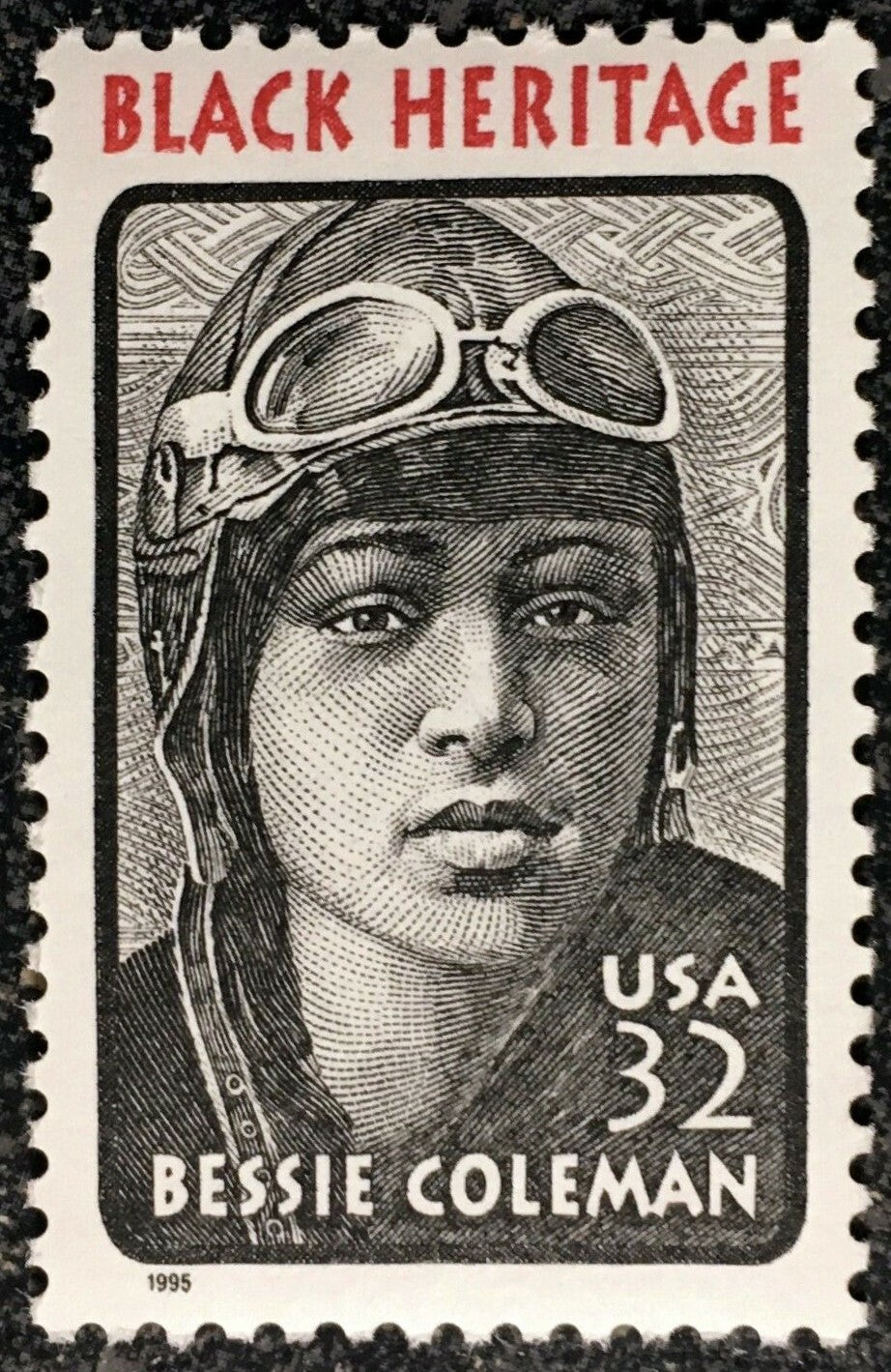 1995 Bessie Coleman Black Heritage Single 32c Postage Stamp - Scott 2956 - MNH - CX816b