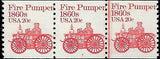 VEGAS - 1981-84 Scott 1908 Fire Pumper - Coil Line Triplet - Plate 7, MNH, OG -EZ7