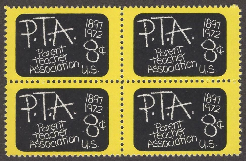 1972 PTA Parent Teachers Assoc Block Of 4 8c Postage Stamps Scott 1463 - MNH -(CT32)