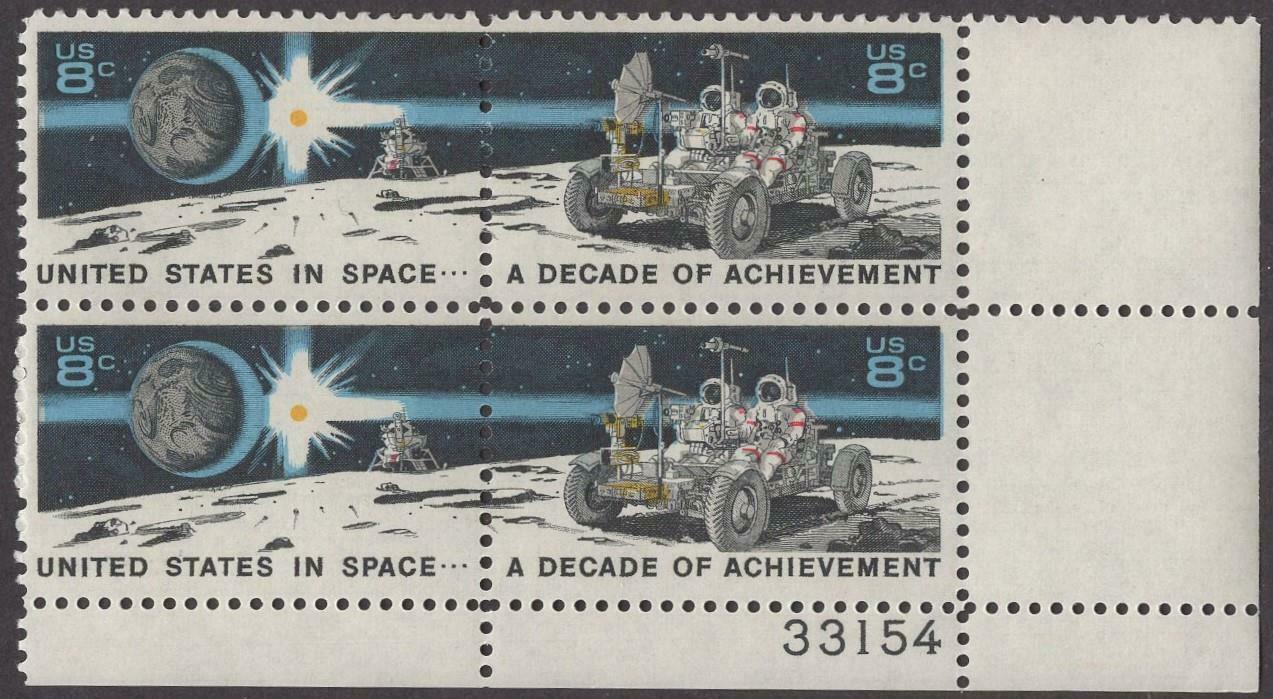 1971 - Space Achievement Plate Block - Scott# 1434-1435 - MNH, OG - CX524