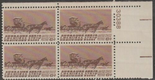 1968 Cherokee Strip Plate Block Of 4 6c Postage Stamps - MNH, OG - Scott 1360 - CX349
