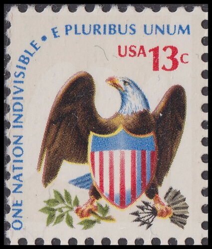 1975 Eagle & Shield Single 13c Postage Stamp - MNH, OG - Scott 1596