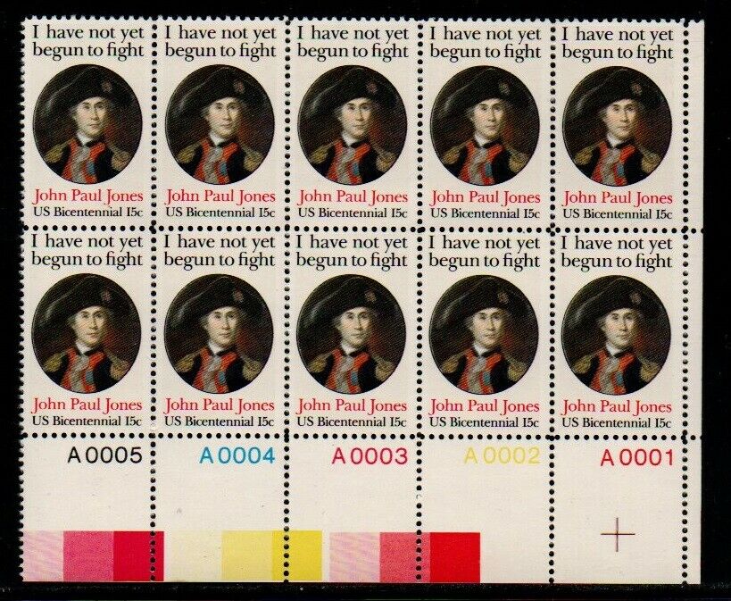 1979 John Paul Jones Plate Block Of 10 - Scott 1789 - MNH, OG - CW31a