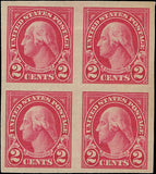 VEGAS - 1923-25 - Scott577 2c Washington Imperf Block - Superior Centering!, MH OG