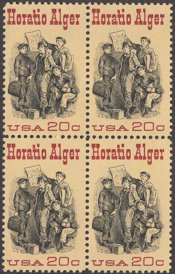 1982 Horatio Alger Block Of 4 20c Postage Stamps Scott 2010 - MNH - CW464a