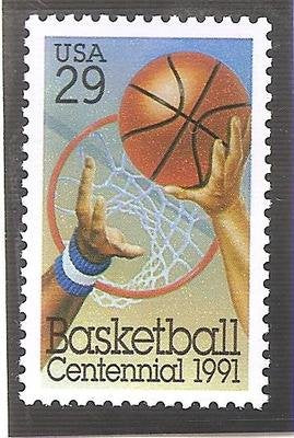 1991 Basketball Centennial Single 29c Postage Stamp - Scott 2560 - MNH,OG