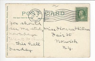Posted 1909 USA Postcard - Woolsey Hall & Dining Room, New Haven, CT (AT78)