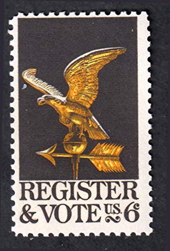 1968 Register & Vote Single 6c Postage Stamp - Scott 1344 - MNH,OG