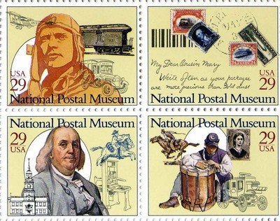 1993 National Postal Museum Block of 4 29c Postage Stamps - Scott 2779-2782- MNH,OG
