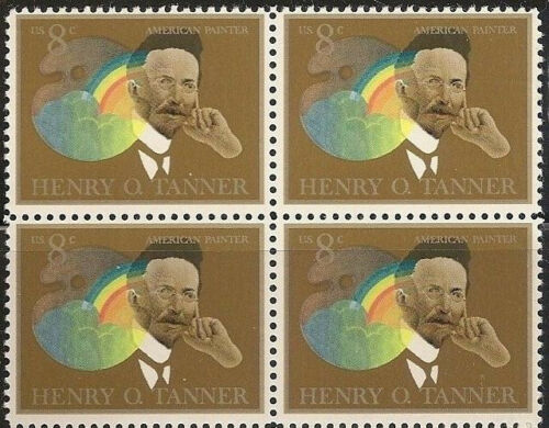1973 Henry O Tanner Block of 4 8c Postage Stamps - MNH, OG - Scott 1486