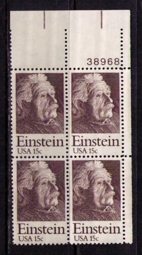 1979 - Albert Einstein Plate Block Of 4 15c Postage Stamps - Scott -1774 - MNH, OG - CX666