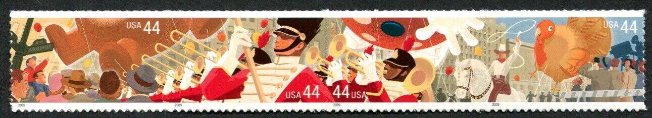 2009 Thanksgiving Day Parade Strip Of 4 44c Postage Stamps - Scott 4417-4420 - MNH, OG - DC137