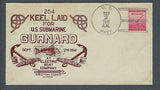 VEGAS - 1941 Submarine USS Gurnard Keel Laid Streeter Cover - Groton - FJ145b