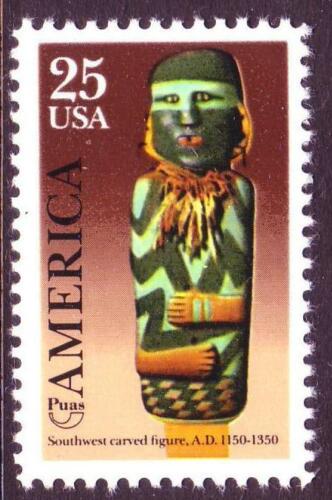 1989 Pre-Columbian Southwest Carved Figure Single 25c Postage Stamp - Scott 2426 - MNH - CW456b