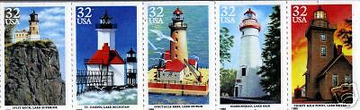 1995 Lighthouse Booklet Pane Of 5 32c Postage Stamps - Scott 2969-2973 - MNH, OG - CX661