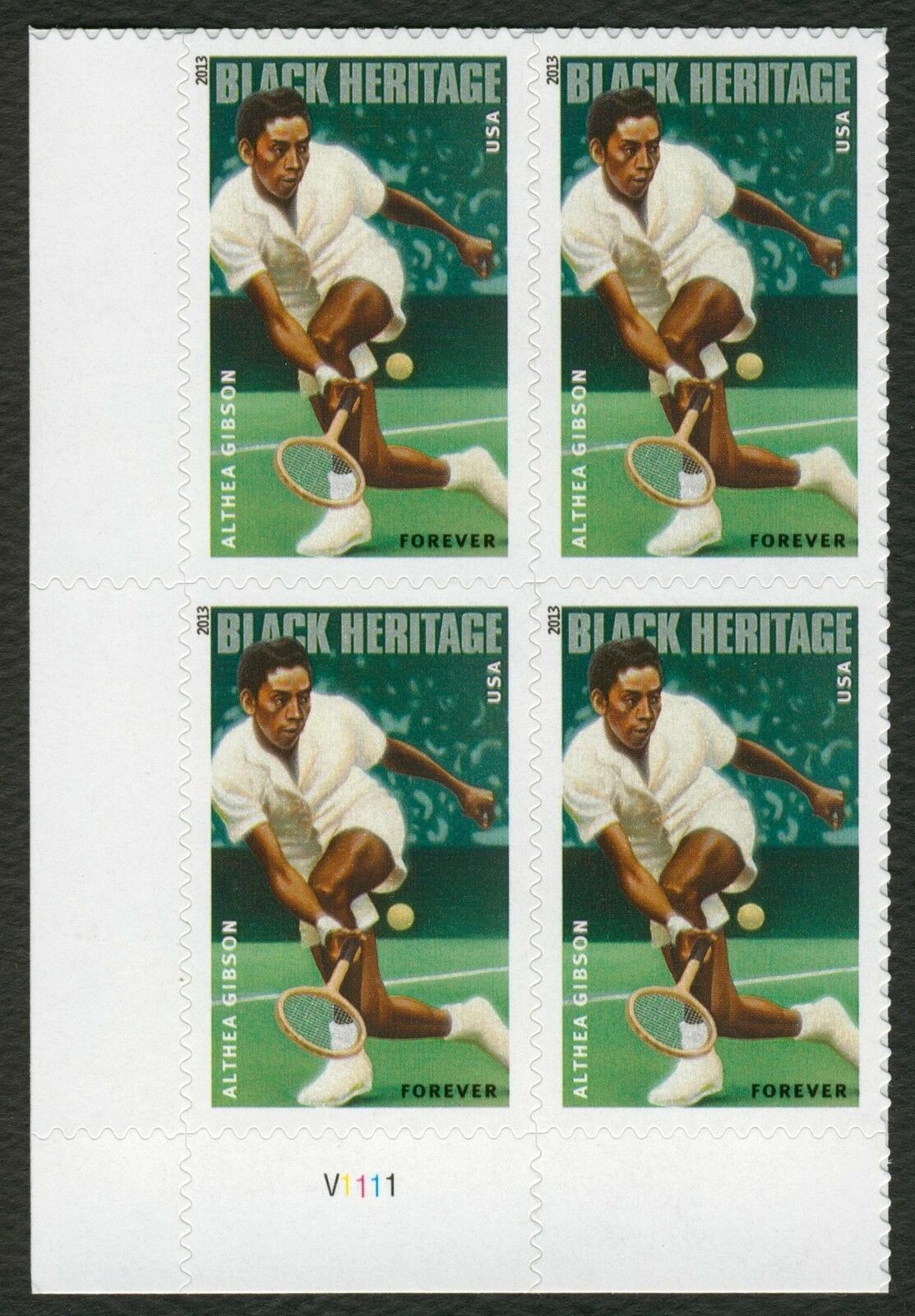 Althea Gibson Black Heritage Plate Block Of 4 USA 1st Class Forever Postage Stamps - Scott 4803 - DR154