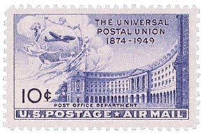 USA 1949 Post Office Building Single 10c Airmail Postage Stamp - Scott C42 - MNH,OG