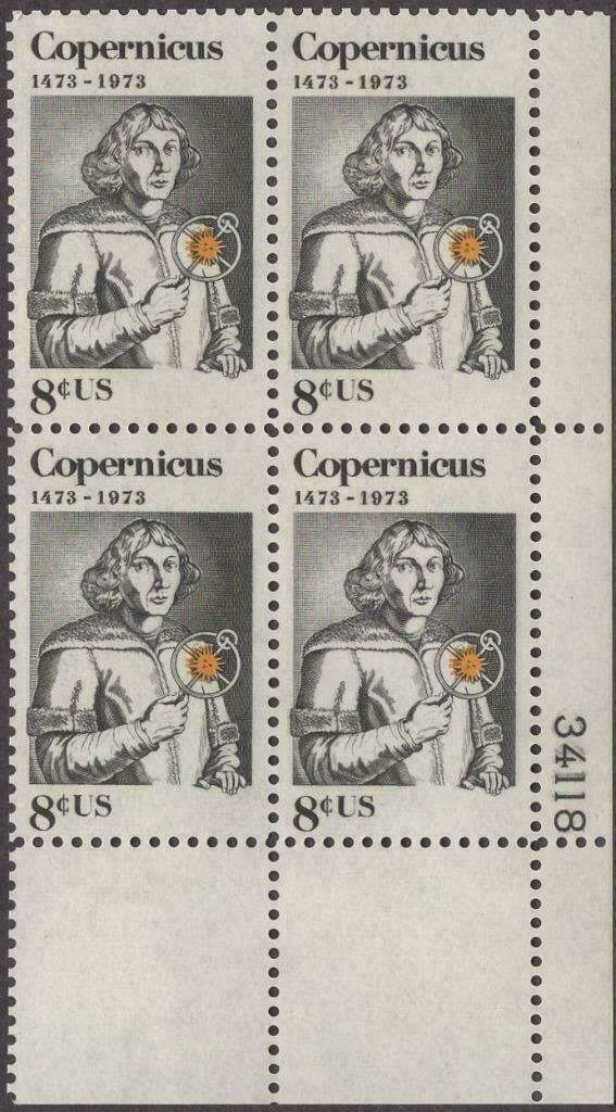 1973 Copernicus Plate Block Of 4 8c Postage Stamps - Scott 1488 - MNH, OG - CX559