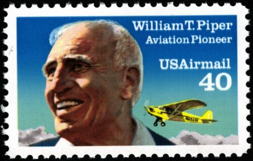1991 William T. Piper Single 40c Airmail Postage Stamp - Scott C129 - MNH,OG