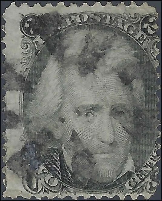 1861 USA - Scott 73 - 2c - "Black Jack" Andrew Jackson -Lt Crease Bottom Corners