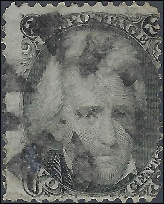 1861 USA - Scott 73 - 2c - "Black Jack" Andrew Jackson -Lt Crease Bottom Corners