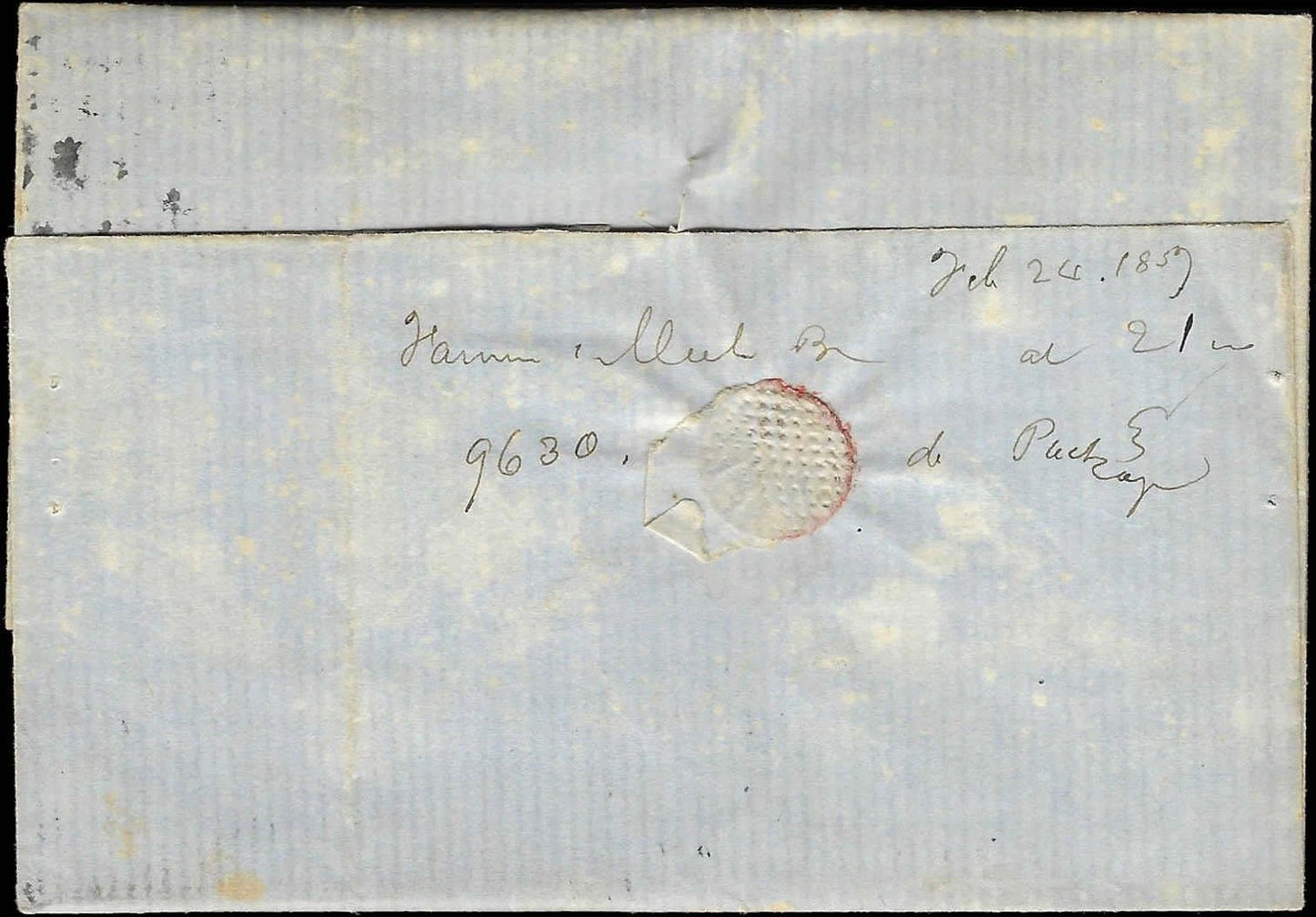 c1857 - Scott 11 On Cover with Nice Margins!