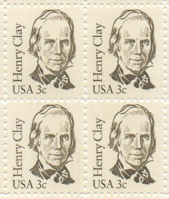 1983 Henry Clay Block of 4 3c Postage Stamps, Scott1846, MNH, OG