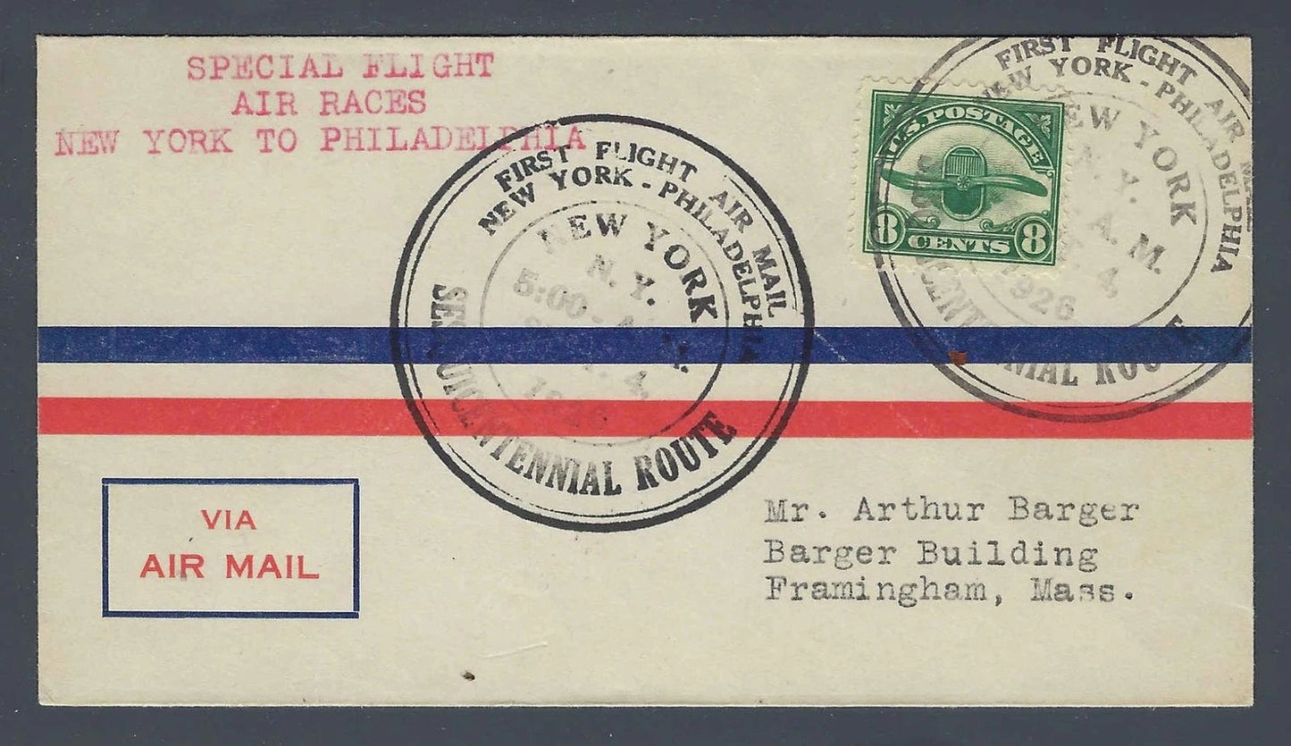 1926 Air Races Special Flight New York to Philadelphia First Flight Cover