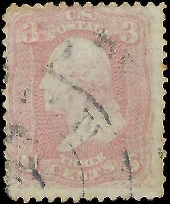 VEGAS - 1861 USA Washington 3c - Scott 64b Rose Pink - Used With 2020 PSE Cert