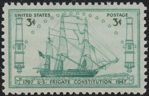 1947 U.S. Frigate Constitution Single 3c Postage Stamp - Sc# 951 - MNH,OG