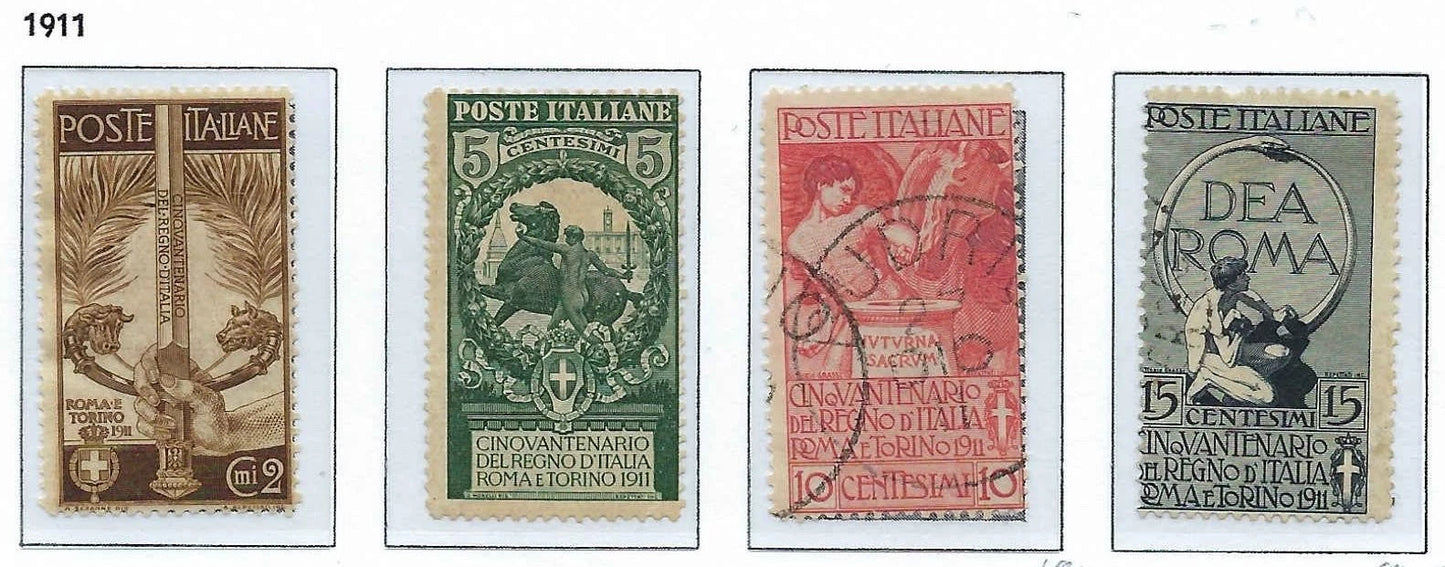 1911 Italy - Better Cat Value - Sc# 119-122 - MH 119,120 Used 121,122 - Cat=$160