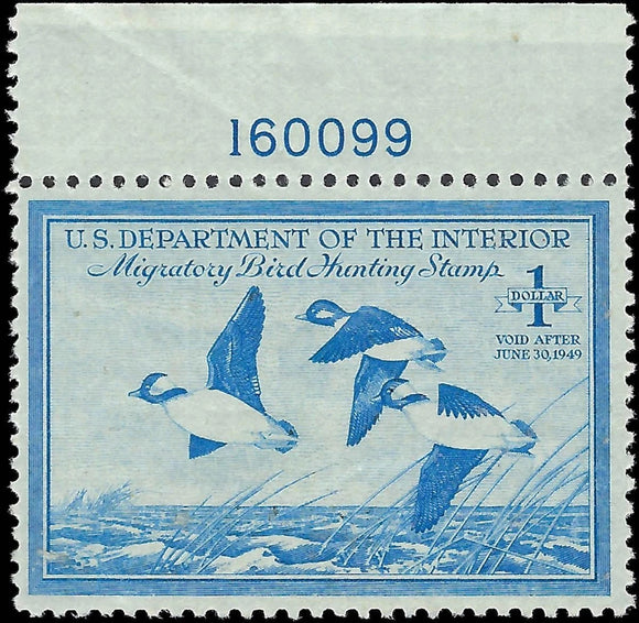 c1948 - Scott RW15 Hunting Permit Duck Stamp - MNH, Mostly Margin Crease