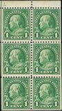 c1923 - #552a Franklin 1c Booklet Pane of 6 - MLH (Perf 11)
