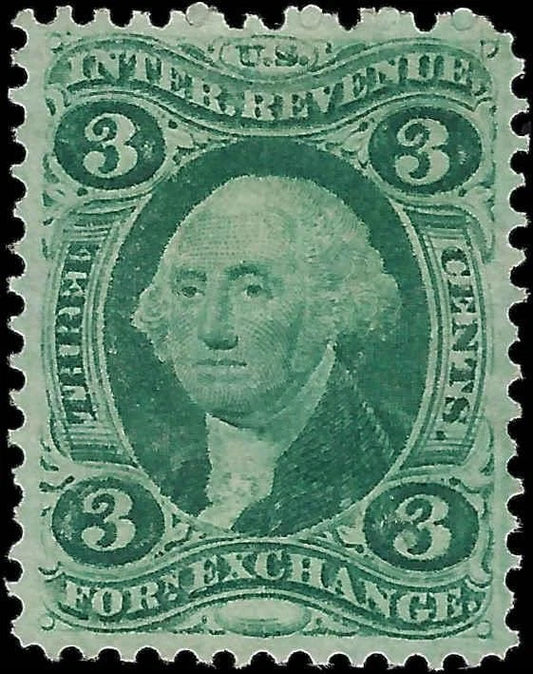 1862 USA - Scott R16 - Revenue - Very Well Centered & Light Cancel Example