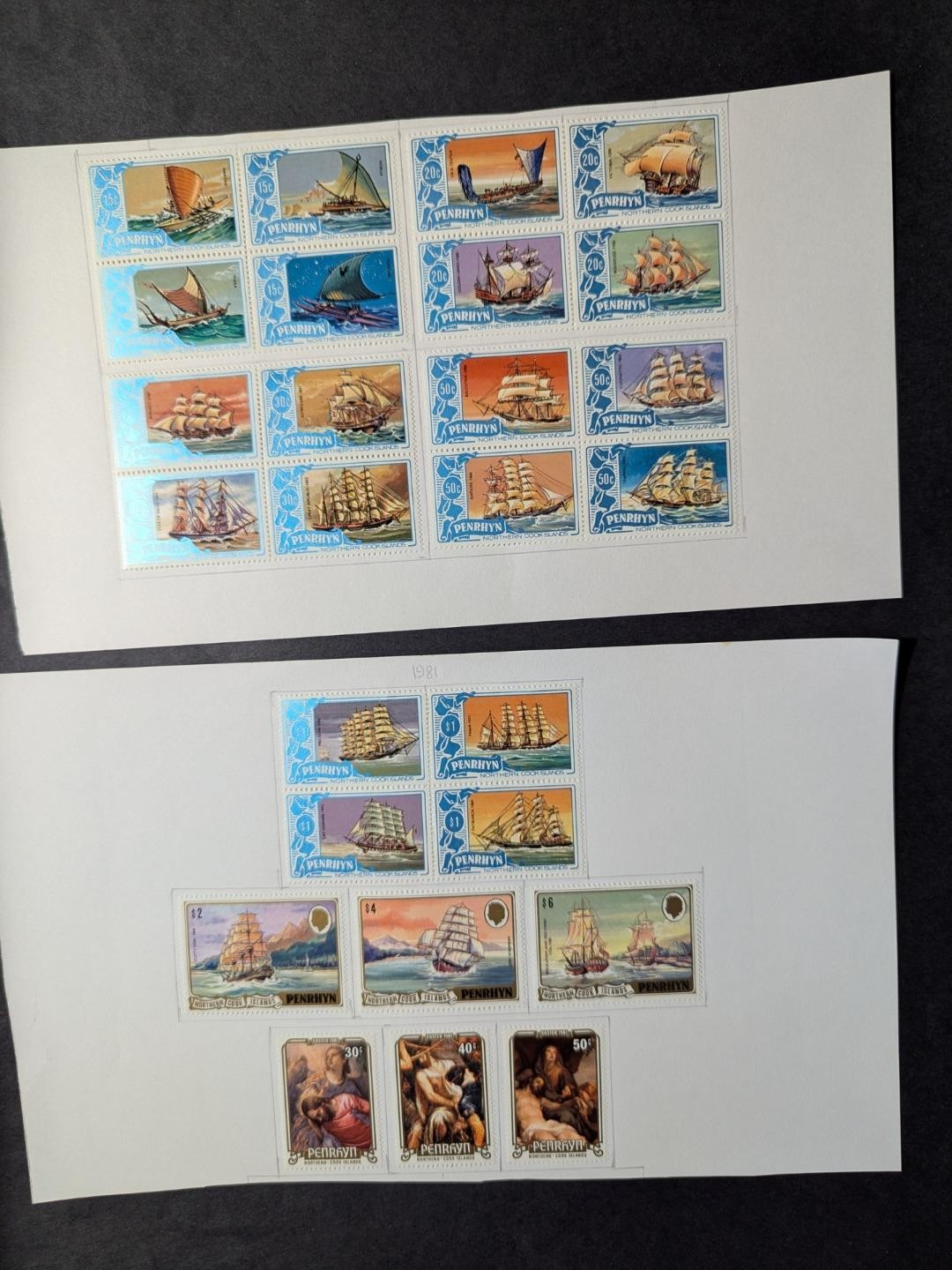 Nice Penrhyn Collection on Home Made Pages - Most MH - Some Used - 16 Photos