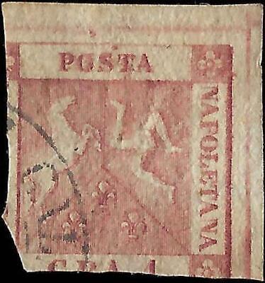 VEGAS - 1858 Naples Italy 1g Stamp - Scott 2 - Used - Nice Color!
