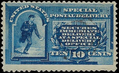 1885 Special Delivery - Very Light Cancel - Sc# SD1 - Used - Solid - Bent Perf