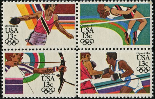 1984 Summer Olympics- L.A. - Block of 4 13c Postage Stamps - Sc# 2051 - MNH,OG